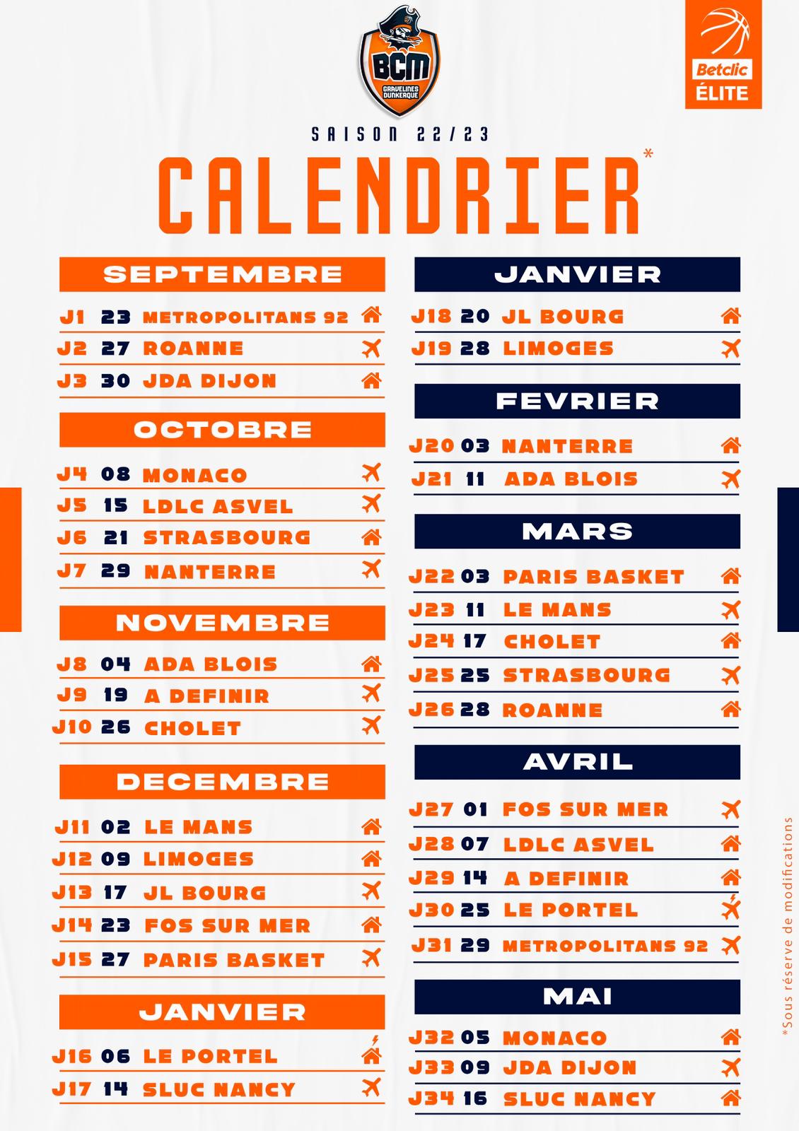 Le Calendrier Officiel Dévoilé ! - BCM